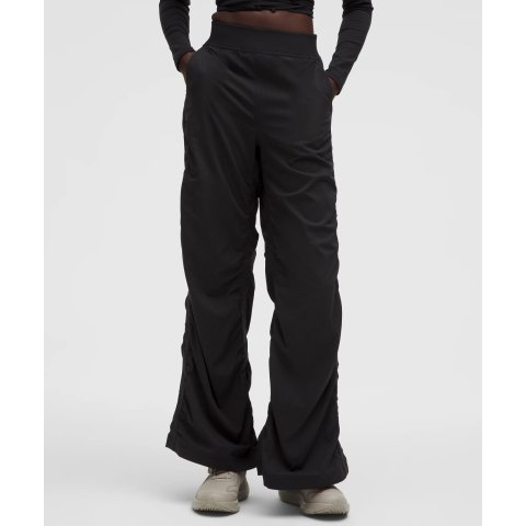 Ruched 高腰阔腿裤