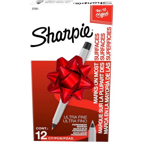 Sharpie 超细黑色记号笔 12支