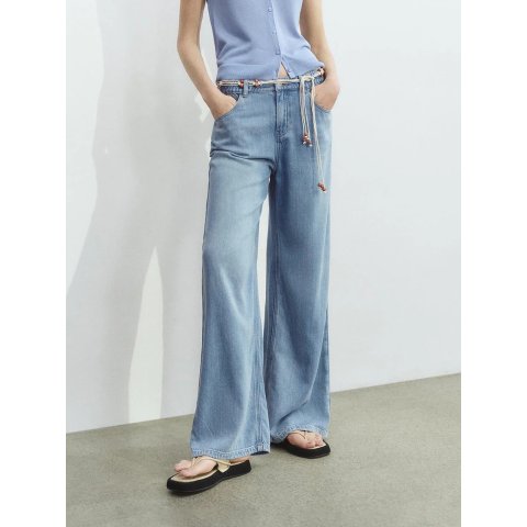 直筒牛仔裤 蓝色