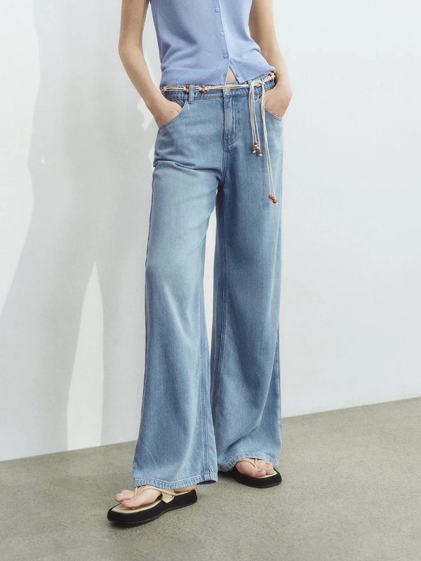 直筒牛仔裤 蓝色