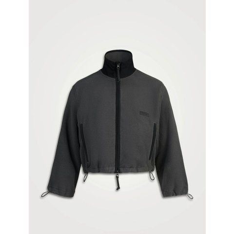 户外抓绒短款七分袖外套