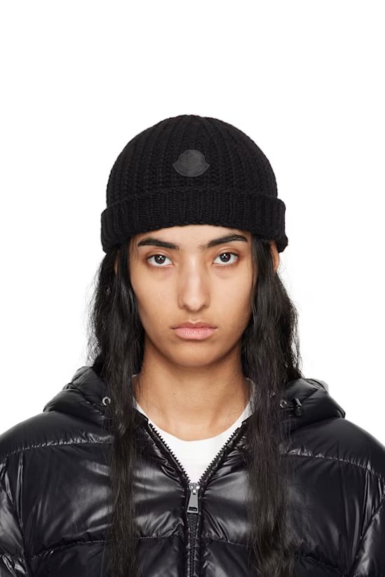 Black 羊毛毛线帽