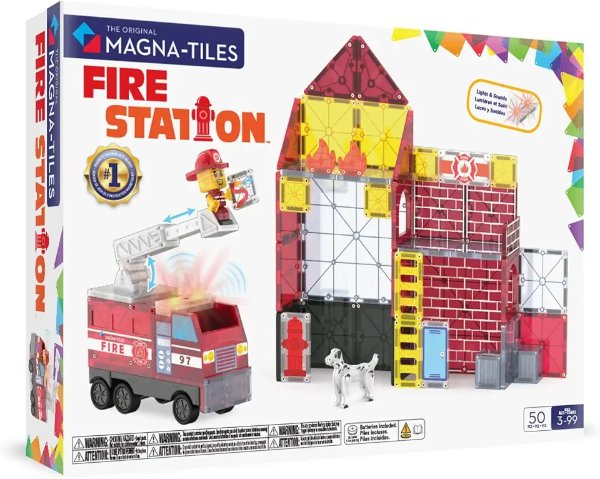 MAGNA-TILES 消防站磁力积木 50片