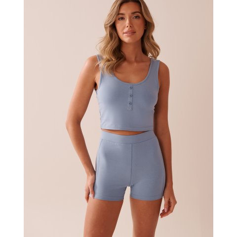 Button 棉质短款吊带 内置胸垫