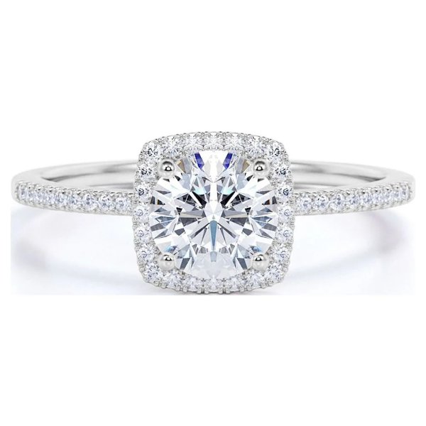 1.75克拉莫桑石戒指 银白金