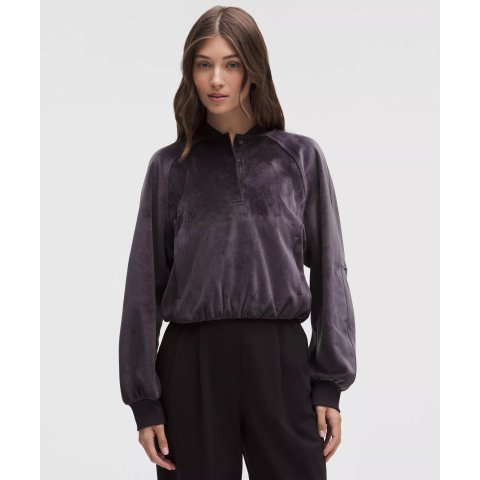 Scuba 天鹅绒短款套头衫