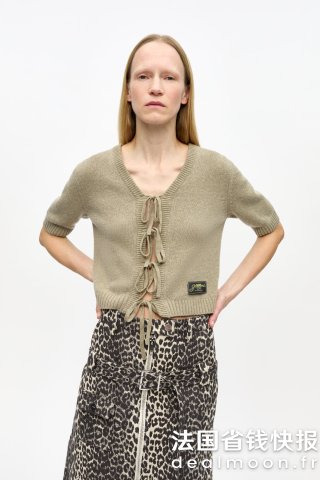 GanniFuture 羊毛混纺短袖开衫