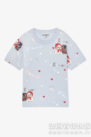 Ganni动物短款T恤