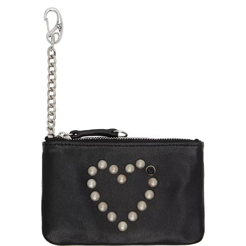 Black Heart 铆钉链条钱包