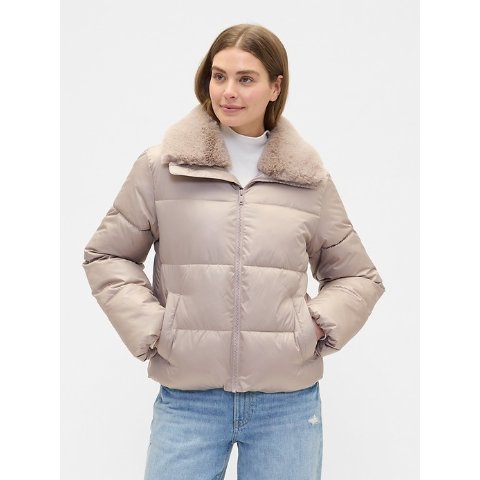 短款毛领面包服