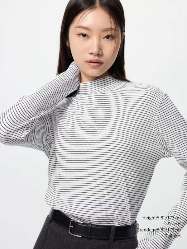 高领罗纹T恤 女款