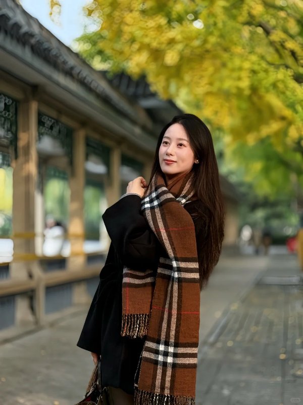 Checked 流苏围巾
