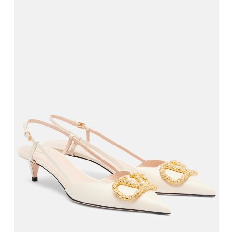 Valentino GaravaniVLogo Signature 40细带高跟鞋