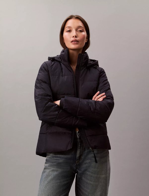 修身款连帽泡芙