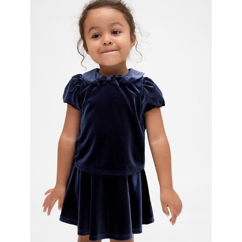 天鹅绒蝴蝶结套装 婴幼儿