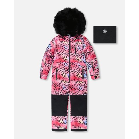 斑马纹连体雪服