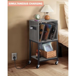 双层边桌小推车 带充电站