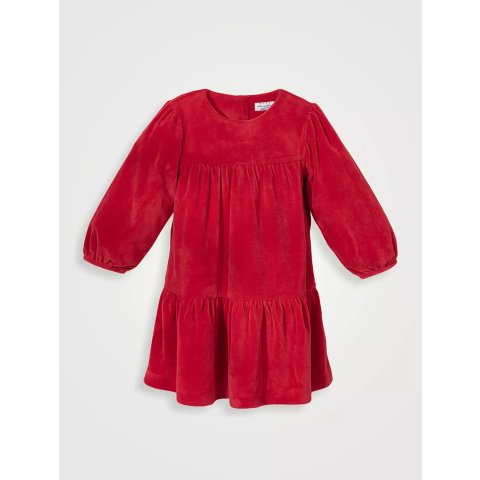 Rise Little Earthling 红色天鹅绒连衣裙 4-5岁