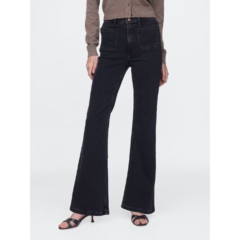 高腰70s 喇叭牛仔裤