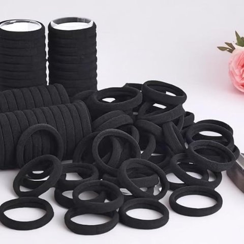Elastics 女士黑色发圈 100只