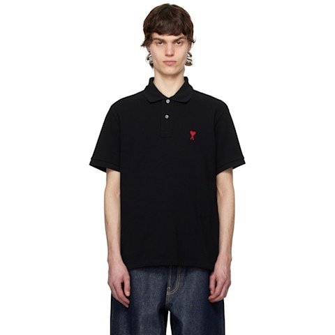 Ami Ami de Coeur 棉质黑色Polo衫