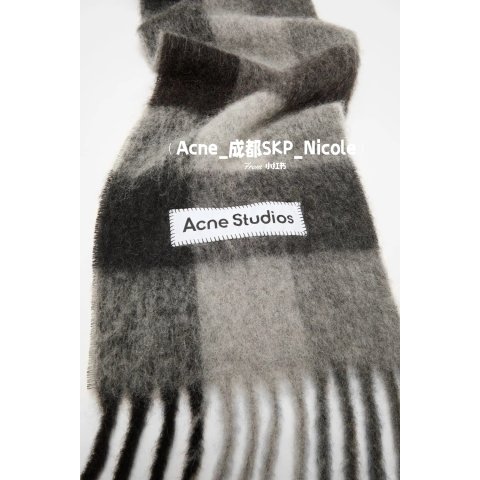 Acne StudiosGray Mohair 格纹围巾