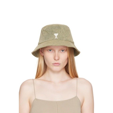 Ami de Coeur 刺绣渔夫帽 卡其色