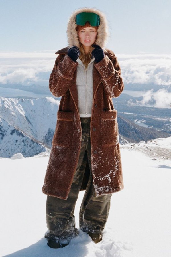 UGG Sema 长款毛绒外套