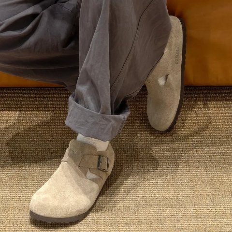 London 男士麂皮穆勒鞋