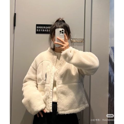 Off-White Full-Zip 毛绒夹克