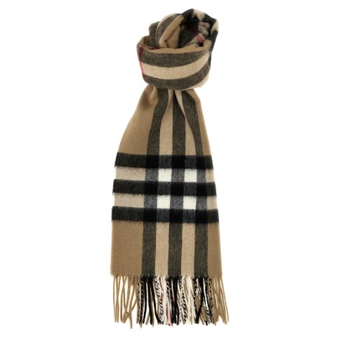 Check 羊绒围巾 米色
