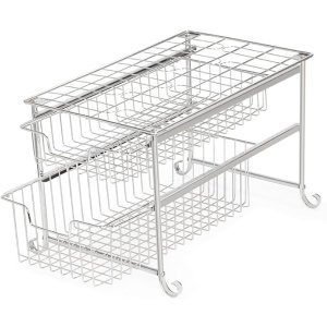 拉篮式双层收纳架 