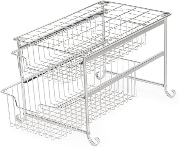 拉篮式双层收纳架 