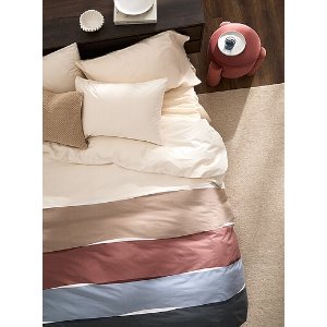 宽条纹被套+枕套