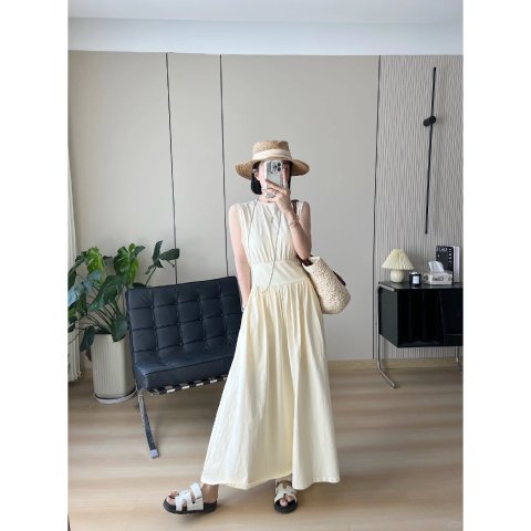 Off-White 棉无袖长裙