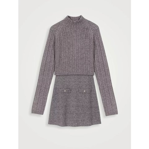 2-in-1 针织迷你连衣裙