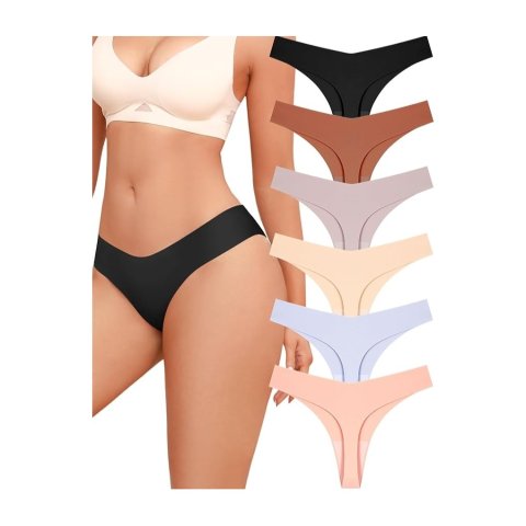 ALL OF SHE 女士无痕丁字裤 6条装