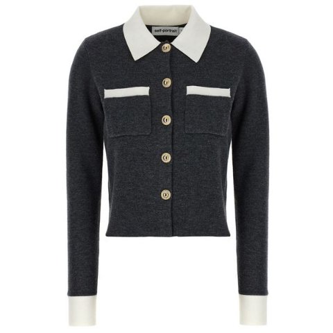 Contrasted-Collar 针织开衫 女款