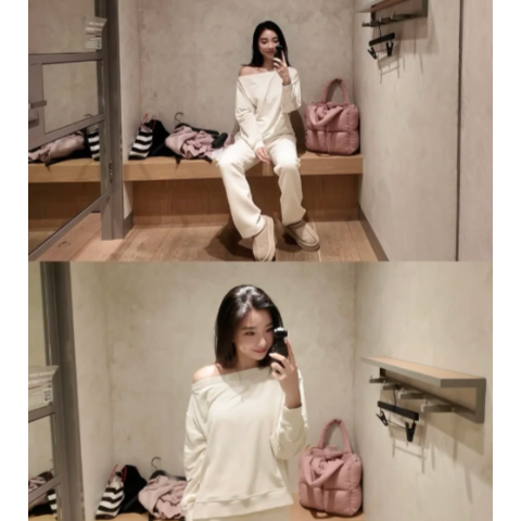 BeCalm 舒适宽松船领长袖衫