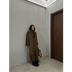 羊毛大衣 可拆卸围巾 娜比同款驼色