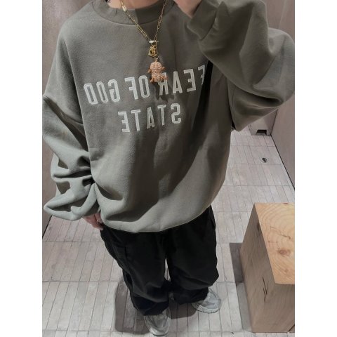 90s Fit 灰色抓绒圆领衫