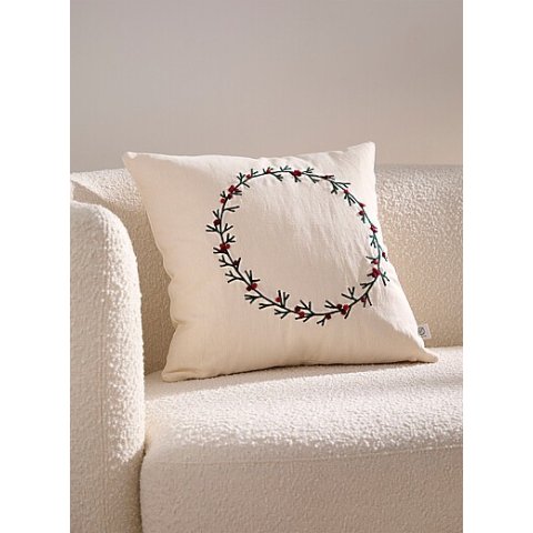 节日花环亚麻抱枕 45x45cm