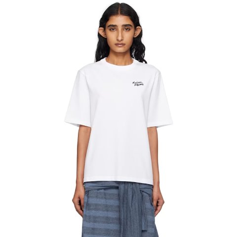 Maison Kitsune 手写印花T恤 白色