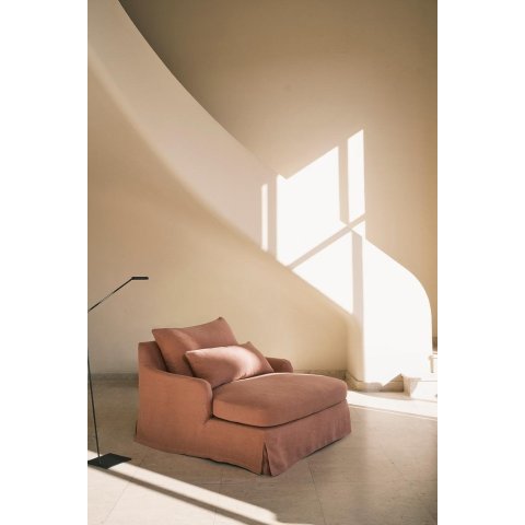 亚麻单人位沙发椅