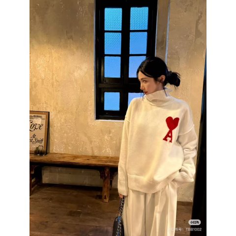 AMI Wool 高领毛衣 