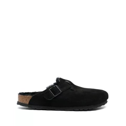 Boston 羊皮毛拖鞋 麂皮