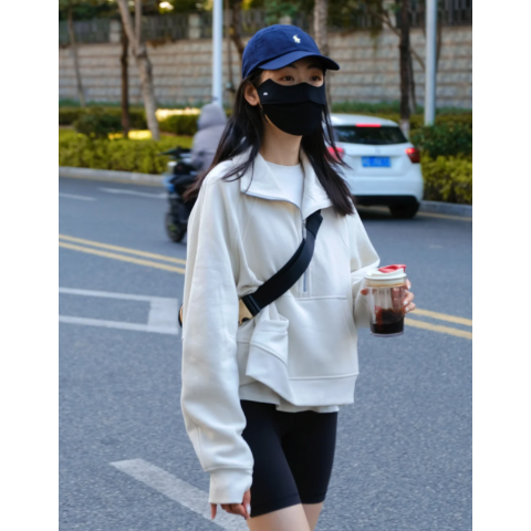 Lululemon春春同款 健康韩系+千金感Brushed Softstreme半拉链上衣