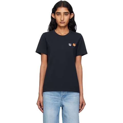 Double Bold 狐狸头黑色T恤