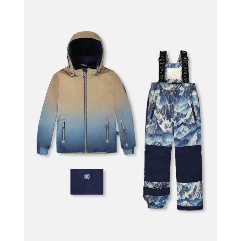 渐变滑雪服套装