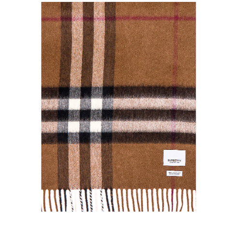 Burberry 经典格纹羊绒围巾 封面款 桦木棕